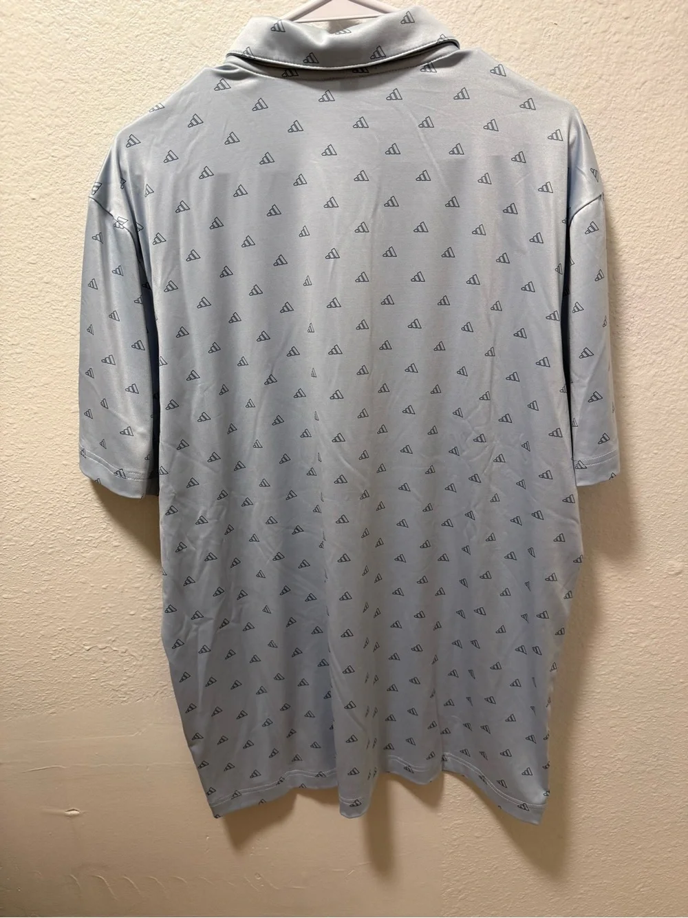 Adidas Men’s Wonder Blue Ultimate 365 Performance Polo. Printed Pattern. Large